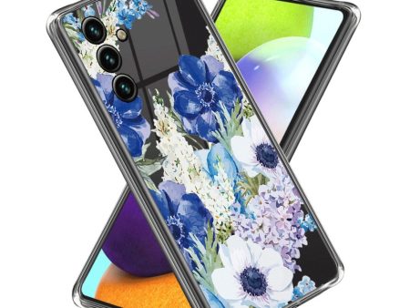 Samsung Galaxy A35 (5G) Fleksibelt Plastik Cover m. Motiv - Blå Blomster Online Hot Sale