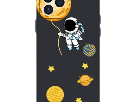 iPhone 14 Pro Fleksibel Cover af Plastik m. Print - Astronaut i Rummet   Sort For Cheap