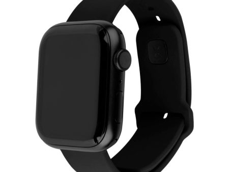 Apple Watch (38 40 SE 41 42mm) Fixed Sporty Silikone Rem Sæt - Sort Online Hot Sale