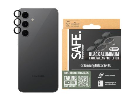 Samsung Galaxy S24 FE Safe By PanzerGlass® Genanvendt Kameralinsebeskyttelseglas - Gennemsigtig   Sort Online