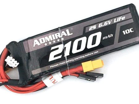 Admiral 2100mAh 2S 6.6V LiFe Battery with XT60 JR Futaba Connectors on Sale